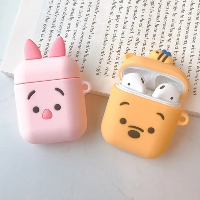 Милый защитный чехол для Airpods 2 1 наушников ударопрочный с изображением животных