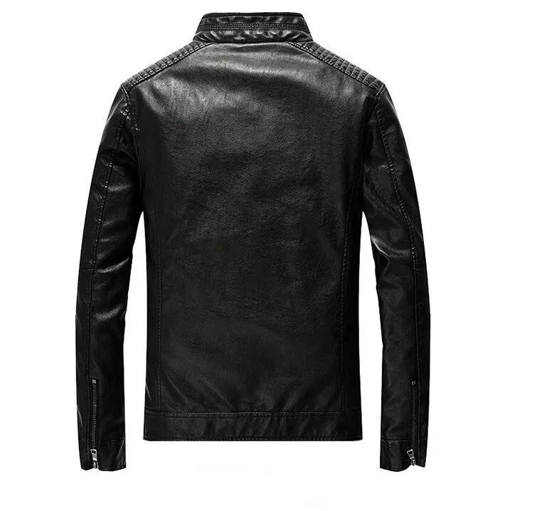 

Motorcycle Bikers Leather Jacket Mens Spring Autumn Coats Faux Leather Jackets Windbreakers Fashion Tops Overcoat Plus Size 5XL