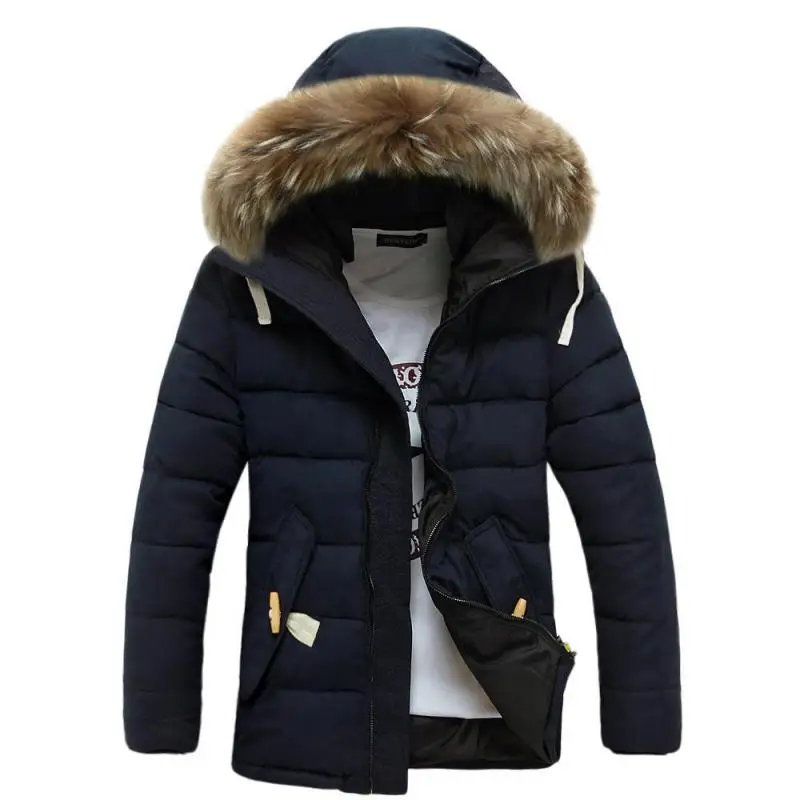 

2021 New Winter Men Fur Cotton Short Korean style Duck Down Jacket Men And Coats 3 color Mens Winter CoatsFree shipping
