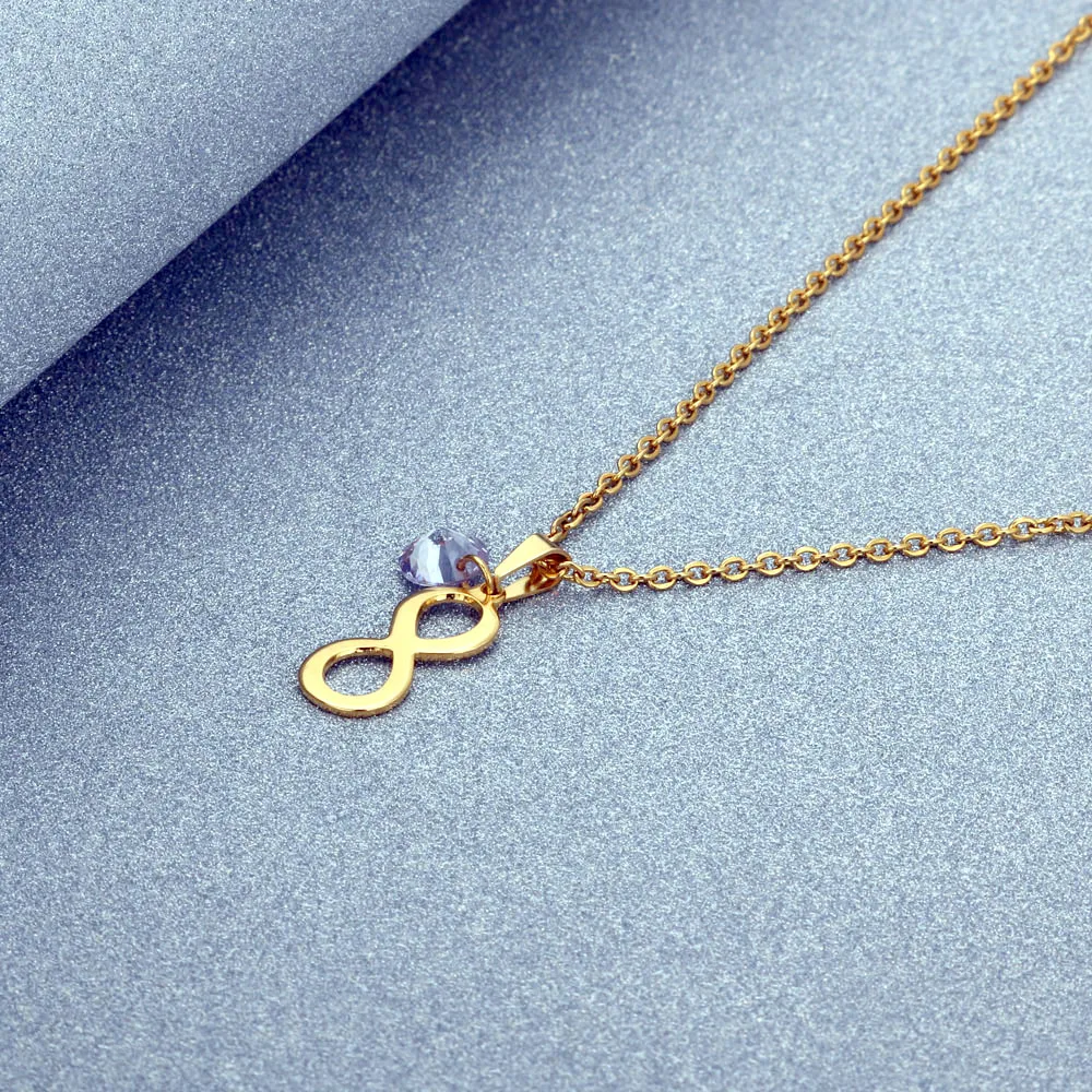 Персонализированные ожерелья FINDYOU Infinity Love золотого цвета на заказ из камня по