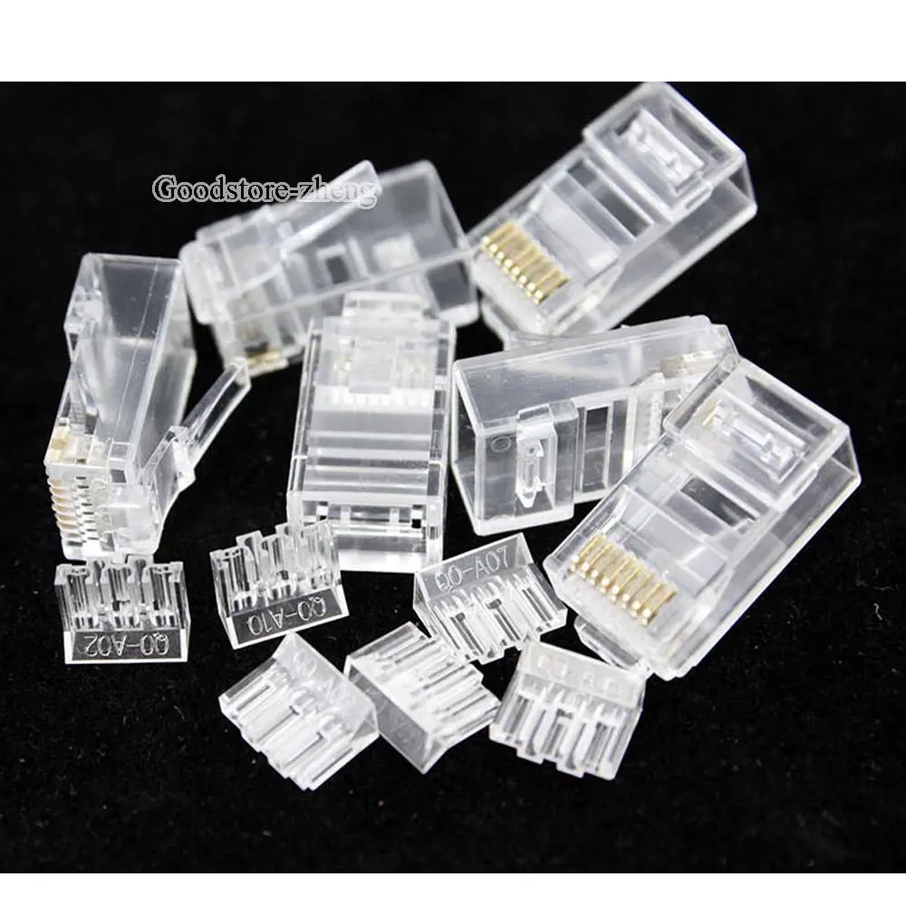 50 шт./лот Высокое качество Кристалл CAT6 RJ45 разъем сетевой разъем-две части |