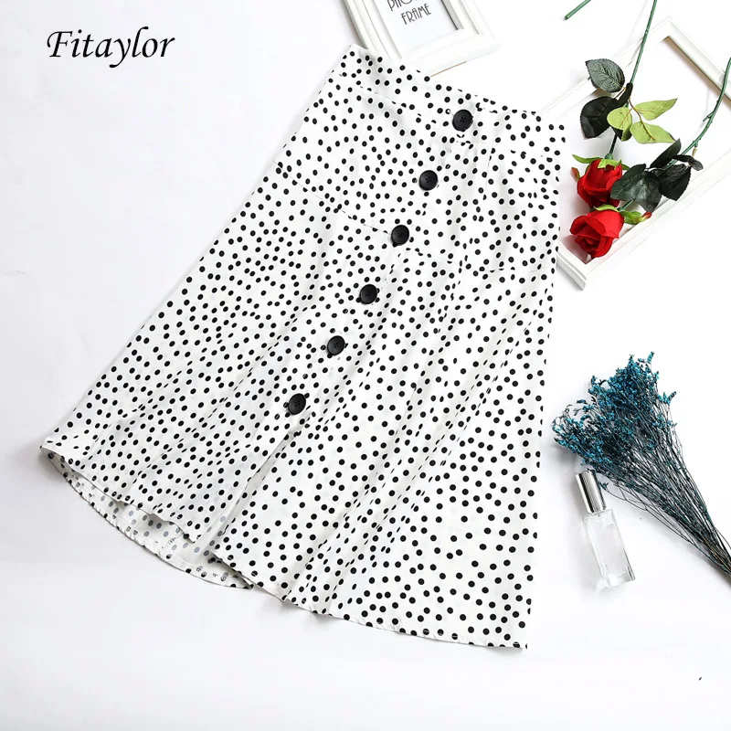 Fitaylor 2019 летняя Женская Офисная юбка средней длины с волнистым узором элегантная