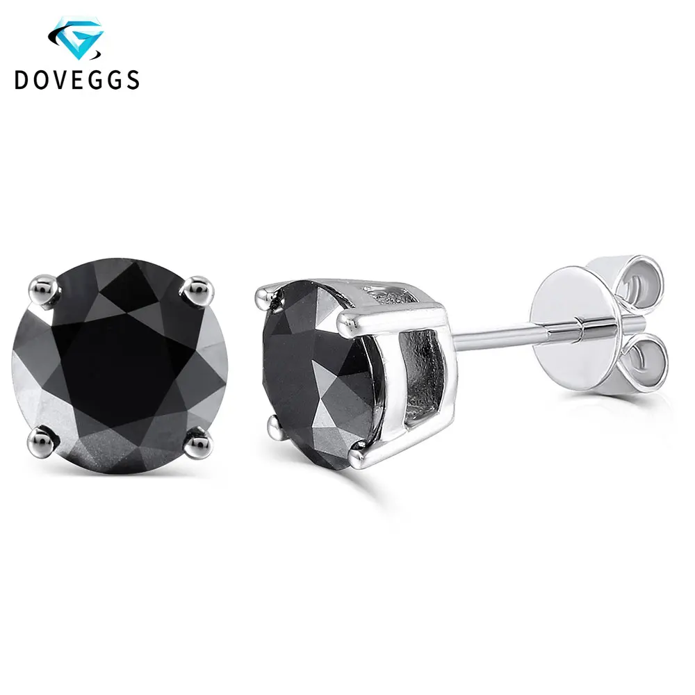 Женские круглые серьги-пусеты DovEggs из стерлингового серебра 925 пробы 2CTW 6 5 мм