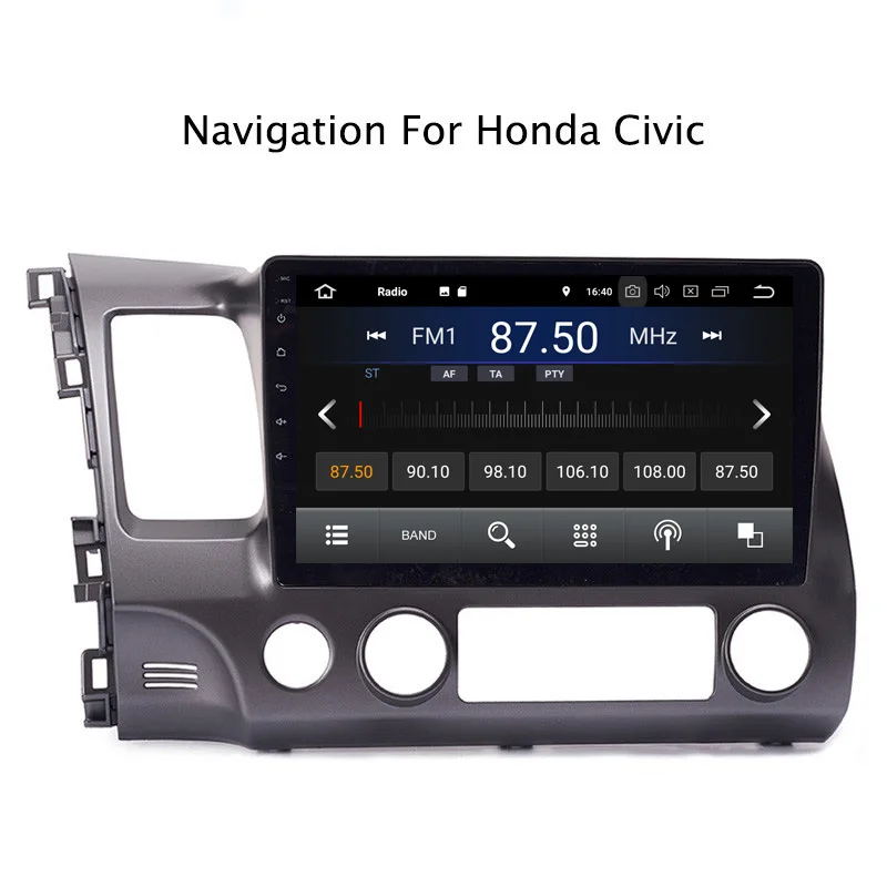 9&quot 2G RAM 16G ROM Android 8.1 Car DVD Multimedia Player For Honda Civic 2004 2005 2006 2007 2008 2009 2010 2011 2012 GPS | Автомобили