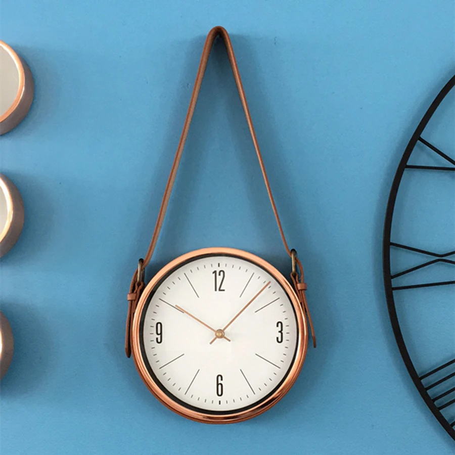 

European Creative Belt Wall Clock Silent Living Room Modern Minimalist Decor Office European Style Hanging Wall Watch 3DBGV64