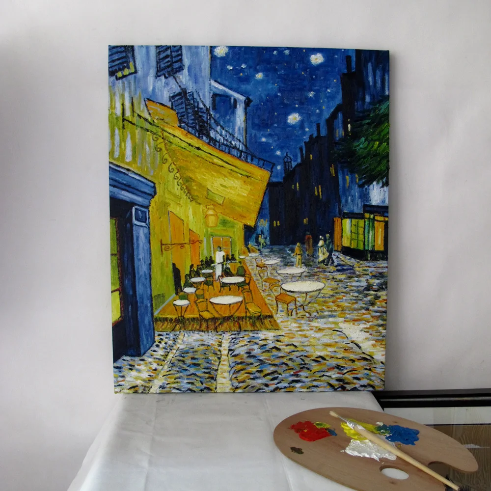 Картина маслом Ван Гога (кафе терраса на месте дю Forum Arles в ночное время c.1888) ручная