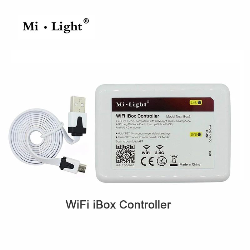 Mi светильник DC12-24V Led RGB контроллер+ 4 зоны дистанционного управления+ 2,4G беспроводной Wifi Ibox2 для RGB/RGBW/RGBWW светодиодная полоса лампочка milight