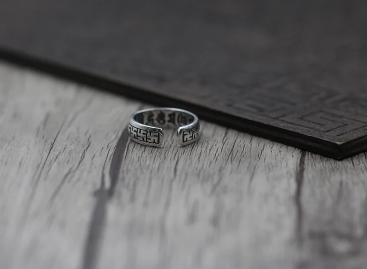 S925 sterling silver open ring Buddhist classic style Cross Diamond personalized A gift to friends and family | Украшения и