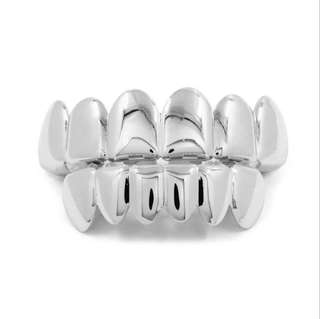 Silver B Set Новая мода хип-хоп зубные грили верхние и нижние зубные панк-вампиры зубные колпачки Косплей вечерние зубные рэпперы Украшения для тела подарок - Окраска металла: Silver B Set