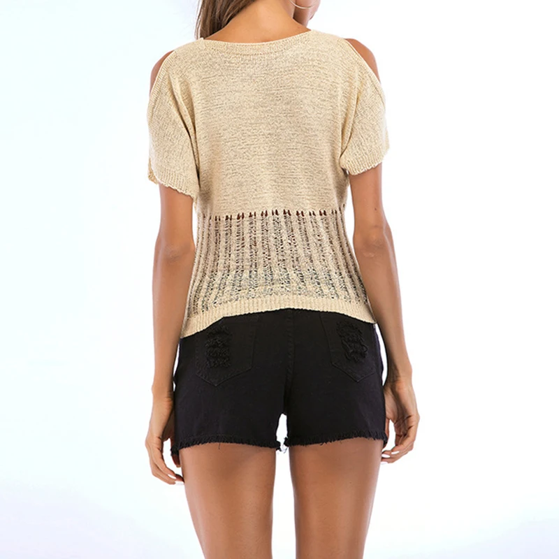 2019 летние женские топы футболки трикотажные v-образным вырезом Твердые