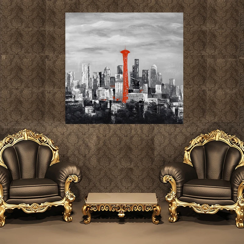 1 шт. абстрактная стена высокого здания Точная печать на холсте домашняя отделка