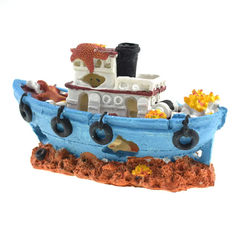 Пиратский корабль украшение для аквариума ландшафтное судно рыболовная лодка