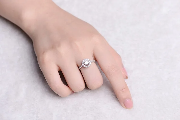 ZOCAI 1.0ct сертифицированных настоящий бриллиант обручальное кольцо 18 К белого золота кольцо с бриллиантом W05486