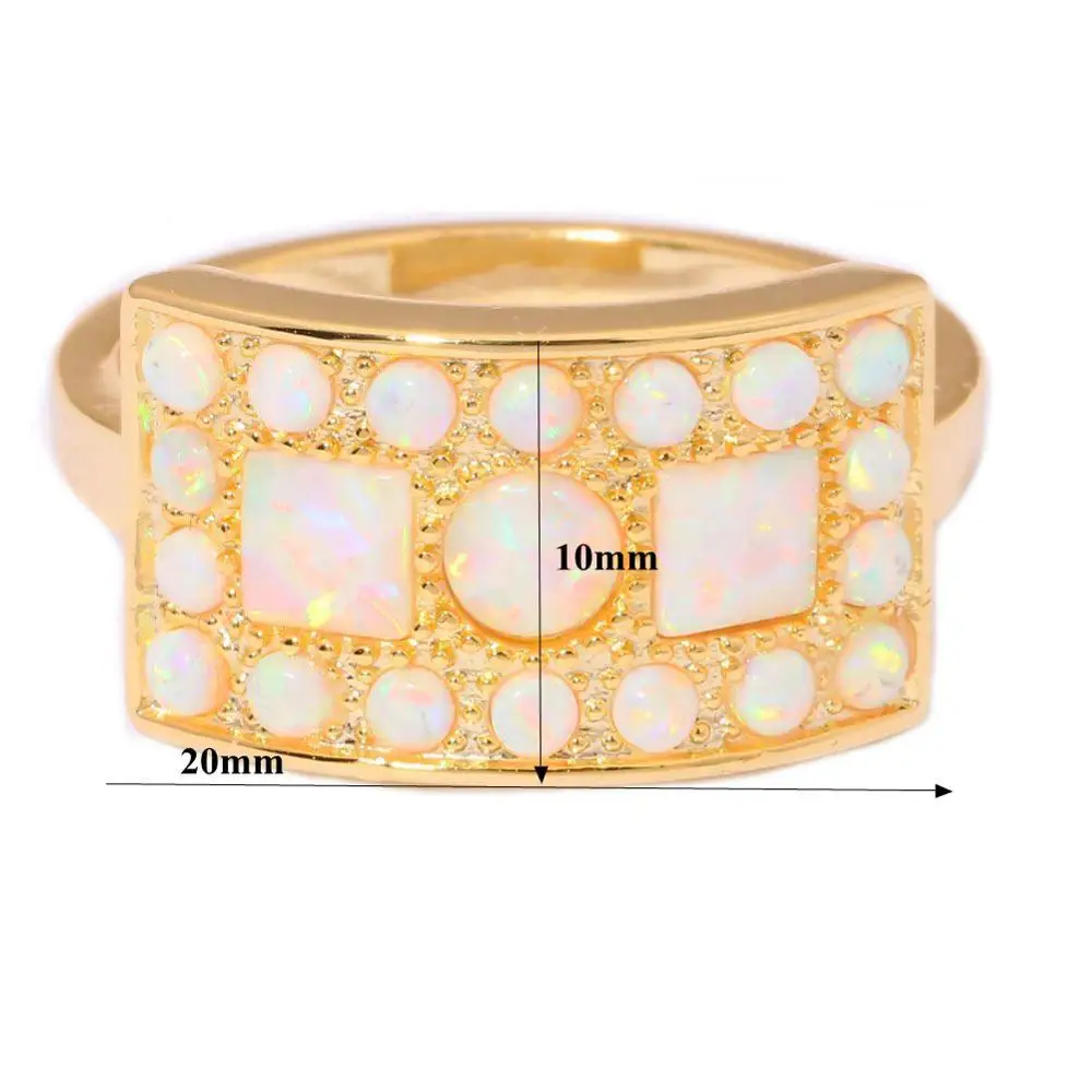 Создан Белый огненный опал желтого золота Цвет оптовая продажа Лидер продаж Мода