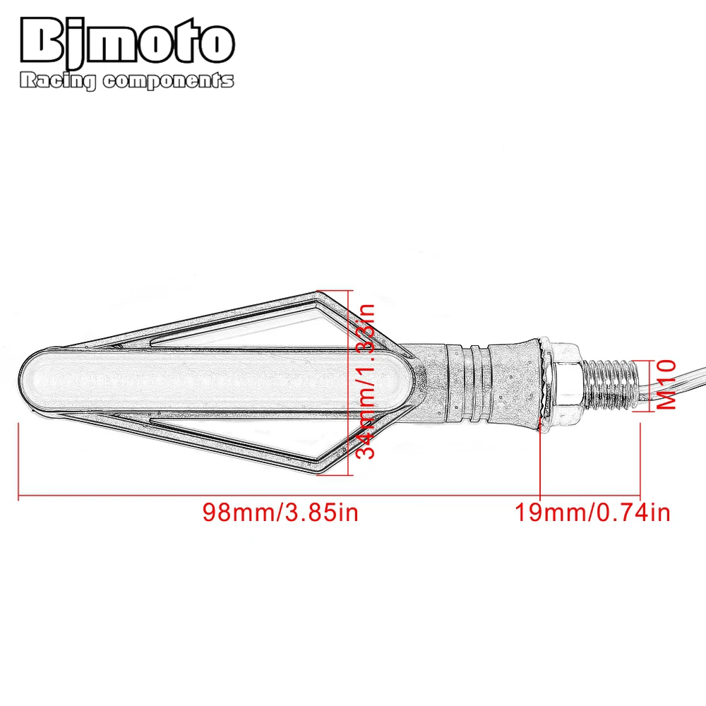 BJMOTO светодиодный указатель поворота мотоцикл индикатор мигалка хвост