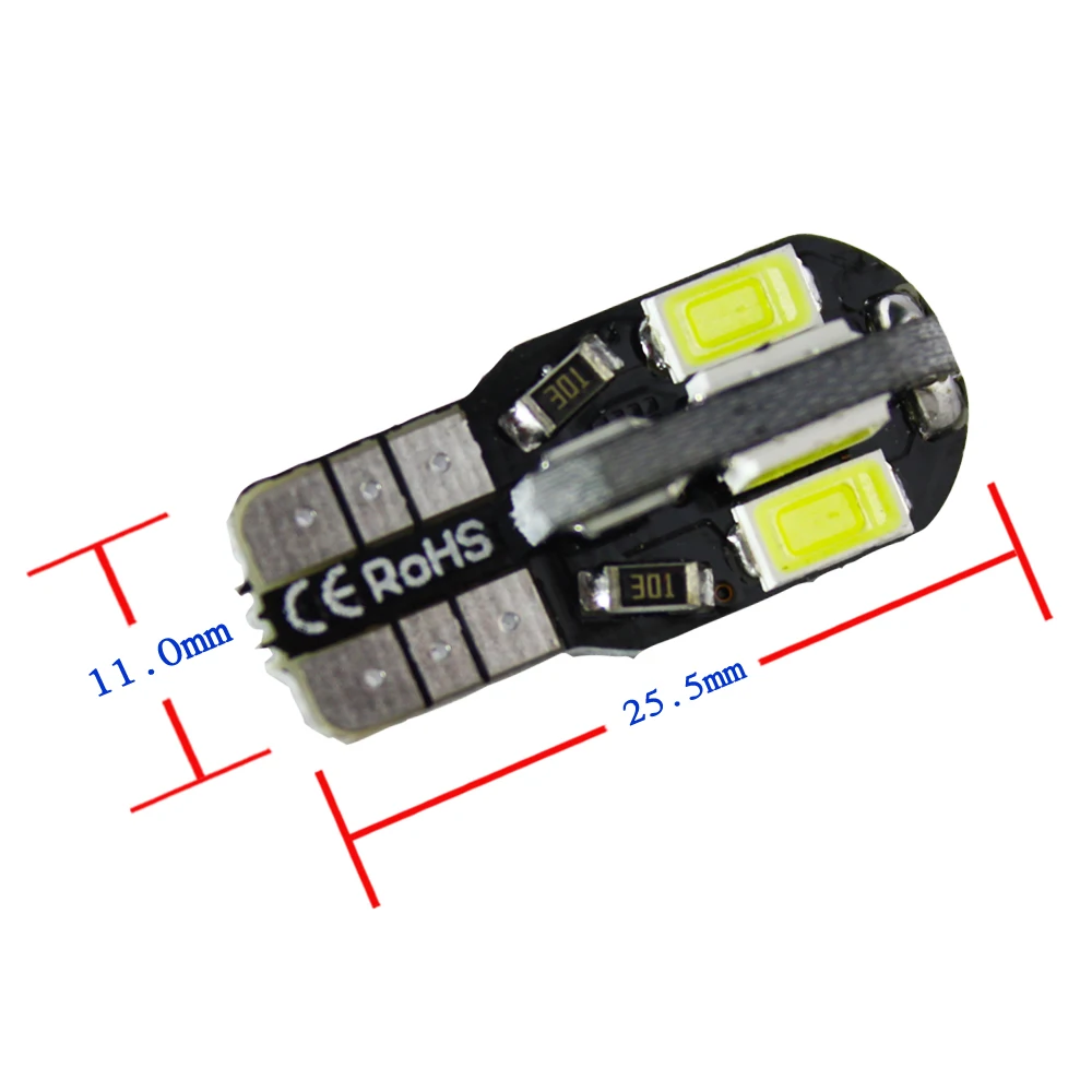 50 шт. белый Can bus без Ошибок T10 W5W 8 светодиодные лампы 5630 SMD для вождения автомобиля