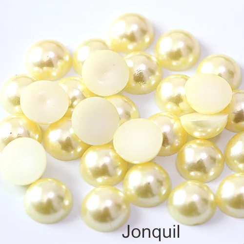 jonquil 2 мм-12 мм Цветные Плоские с оборота жемчужные бусины ABS пластиковые полукруглые Жемчужины для украшения ногтей F0092 - Цвет: jonquil