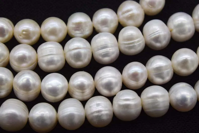 

loose beads white near round freshwater pearl 9-10mm 14" for DIY jewelry making FPPJ wholesale beads nature
