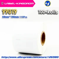100 rolls dymo compatible 99019 white label 59mm190mm 110pcsroll compatible for labelwriter 450turbo printer seiko slp 440 450