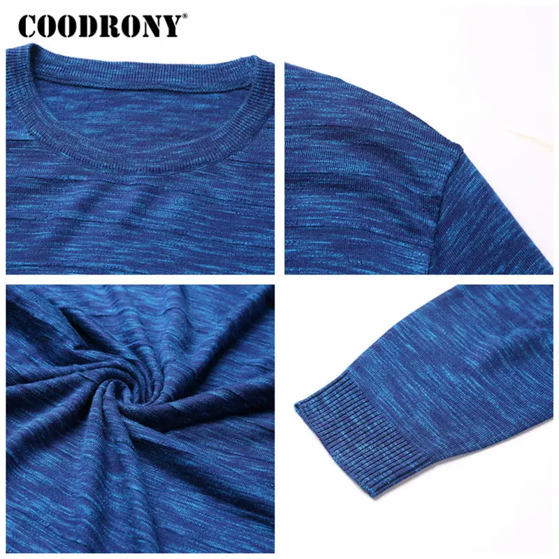 COODRONY Cashmere Wool Sweater Men Casual O-Neck Pullover Men Clothes Autumn Winter Mens Sweaters Plus Size Pull Homme 8146