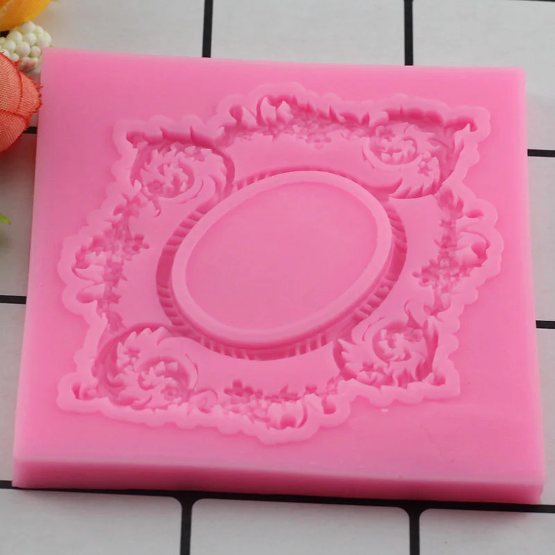 Европейский печенья в виде античной рамки для зеркала Fondant(сахарная) тортов силиконовая форма трафарет для торта тиснение домашние кухонные приспособления для выпечки