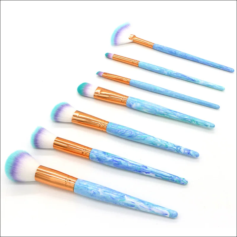 

Classic 7pcs Unicorn Make Up Brushes Marble Style High Quality Complete Brush Kit Cosmetic Beauty Brushes Tool Kit