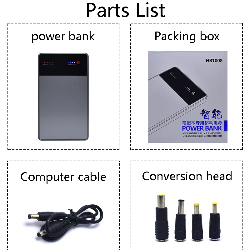 40000mAh блок питания ноутбука 3.5A 19V DC 2 USB внешний аккумулятор зарядное устройство