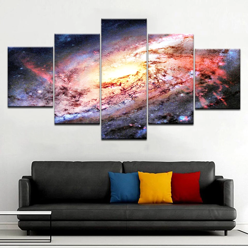 5 шт. Wall Art Холст Картина HD с принтом Вселенной Блестящий Galaxy украшения дома Плакат