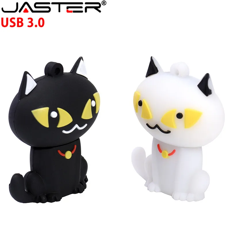 JASTER USB 3,0 мультфильм милый Кот USB флеш-накопитель 4 ГБ/8 ГБ/16 ГБ/32 ГБ/64 Гб силикагель подарок ручка-накопитель реальная емкость USB флешка