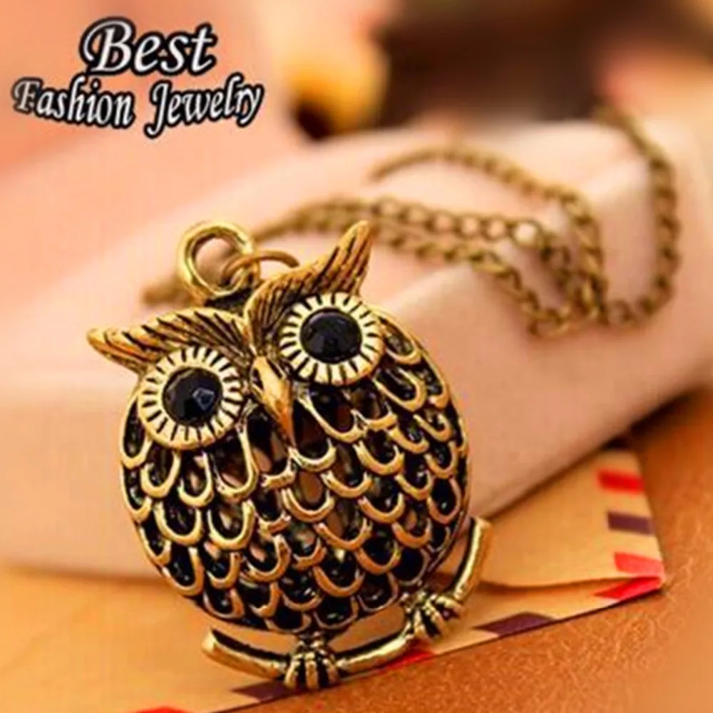 X168 Модное изящное милое маленькое ожерелье с подвеской в виде совы и длинной