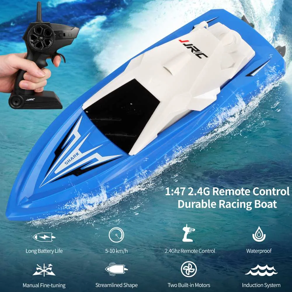 

JJRC S5 1/47 Electric Rc Boat 10Km/h with Dual Motor Racing Rtr Ship Model 20Mins 2.4G Remote Control Racing Boats for Kids Boy