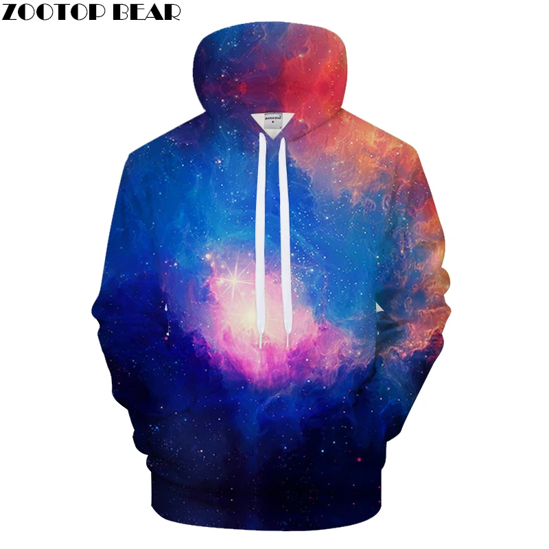 

Galaxy Space Pattern 3D Hoodies Clouds Prints Mens Hoody Pullover Street Style Sweatshirt Tracksuit Drop Ship ZOOTOP BEAR