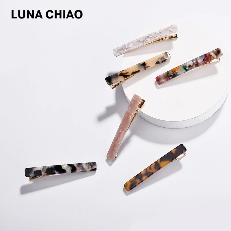 Женская заколка для волос LUNA CHIAO модный аксессуар тонкая акриловая