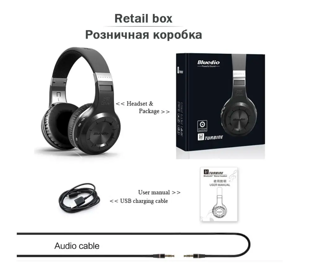 Black retail box Оригинальные bluetooth наушники Bluedio HT для съемки, BT5.0Stereo, bluetooth гарнитура, беспроводные наушники для телефонов, музыка - Цвет: Black retail box