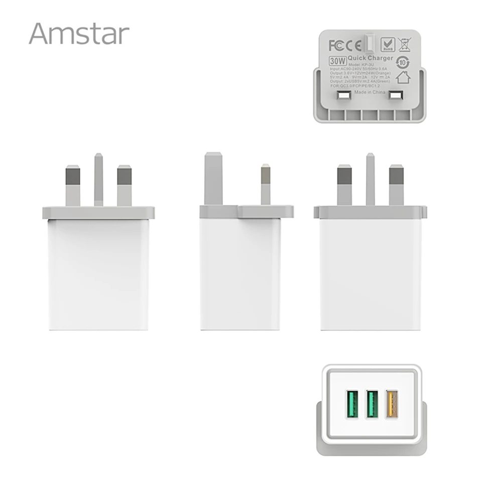 Амстар Quick Charge 3 0 30 Вт USB зарядное устройство настенное QC3.0 дорожное адаптер для