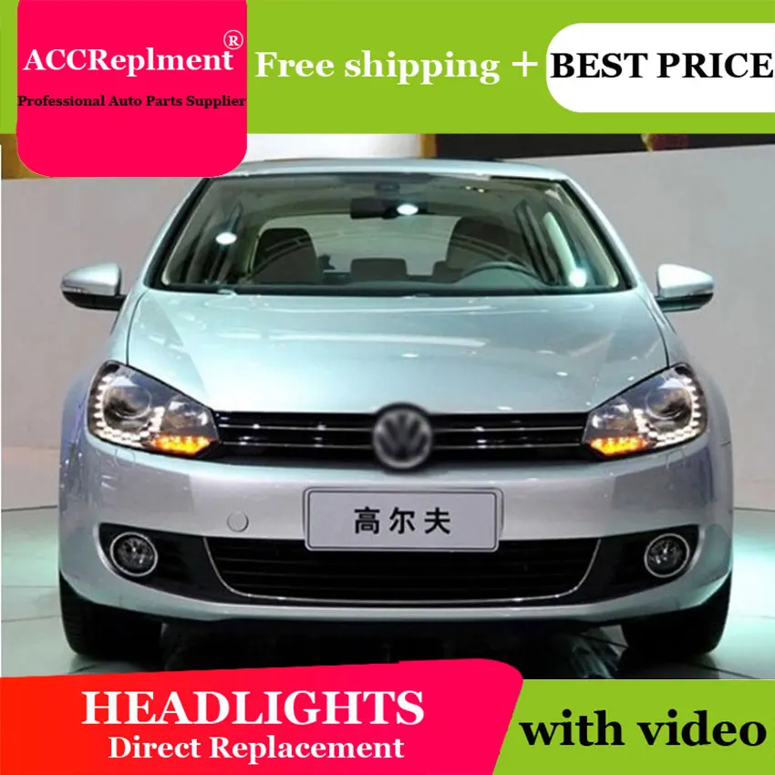 Авто. PRO 2009 2013 для гольф vw MK6 фары Тюнинг автомобилей 6 DRL светодиодный слезы глаза