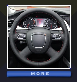 Темно-серый натуральный кожаный чехол рулевого колеса автомобиля для Audi старый A4 B7 B8 A6 C6 2004-2011 Q5 2008-2012 Q7 2005-2011