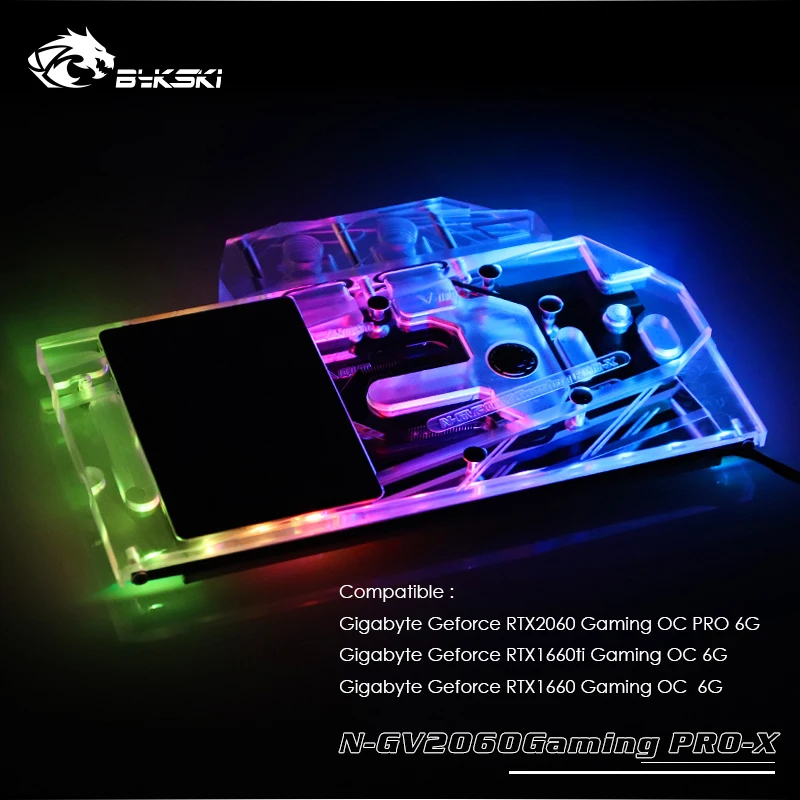 Bykski GPU кулер подходит Gigabyte Geforce RTX2060/1660ti/1660 Gaming OC PRO 6G, VGA блок водяного охлаждения N-GV2060Gaming PRO-X