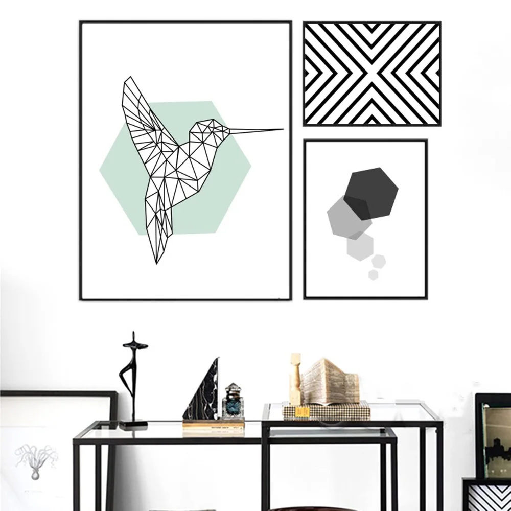 Абстрактная Картина на холсте в скандинавском стиле геометрический постер с