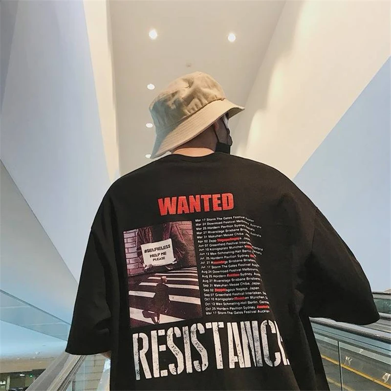 Футболка мужская в стиле хип хоп Корейская уличная одежда Харадзюку Модные