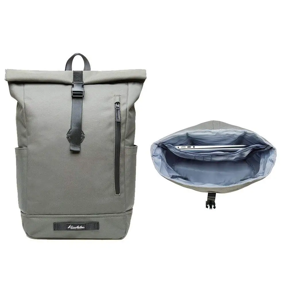 KAUKKOBackpack с верхней складной хлопковый холщовый рюкзак на каждый день винтажный мешок водоотталкивающий и гибкий для мужчин и женщин