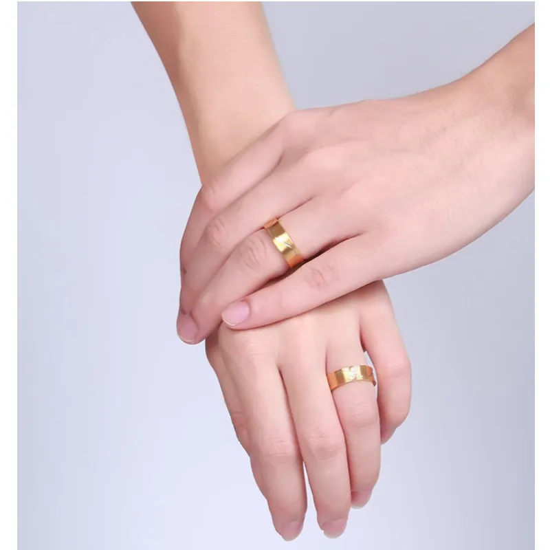 Vnox 2 шт./лот пары обручальное кольцо для Для женщин и мужчин золото-цвет