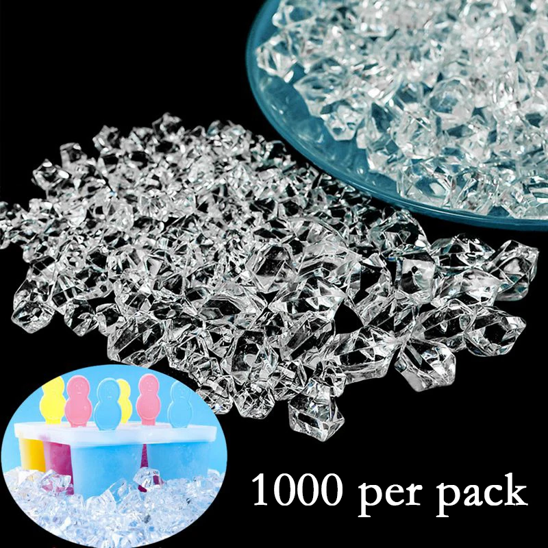 1000pcs 11*14MM Clear Acrylic Diamond Crystal Ice Rock Stones Vase Gems Window Wedding Party Decor Confetti Table Scatter Beads