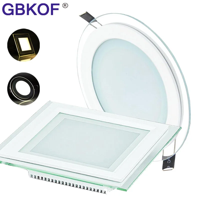 SMD5630 Светодиодная панель 6 Вт 12 18 стеклянный круглый/квадратный встраиваемый