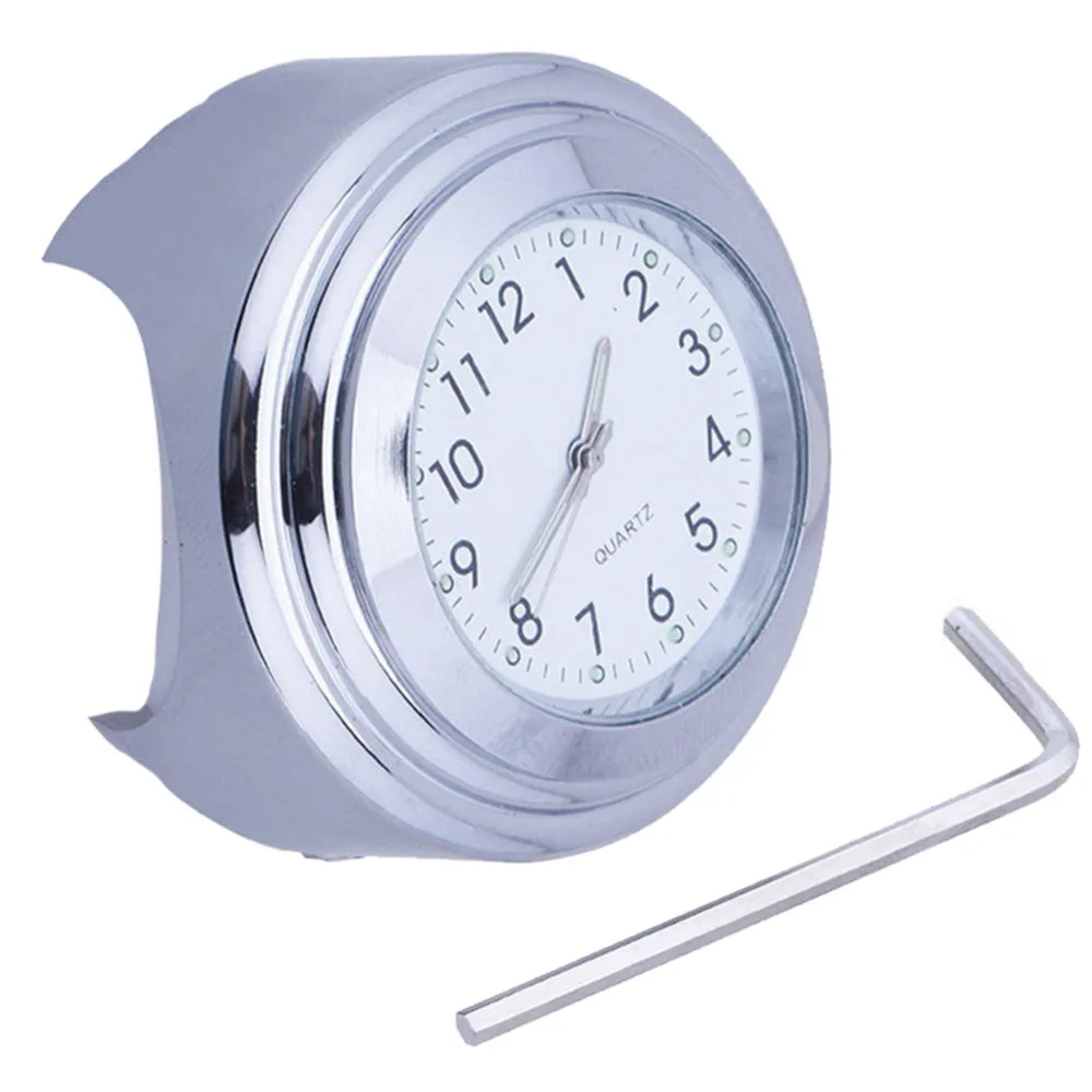 Универсальные хромированные водонепроницаемые часы на руль мотоцикла 26 мм/1 дюйм