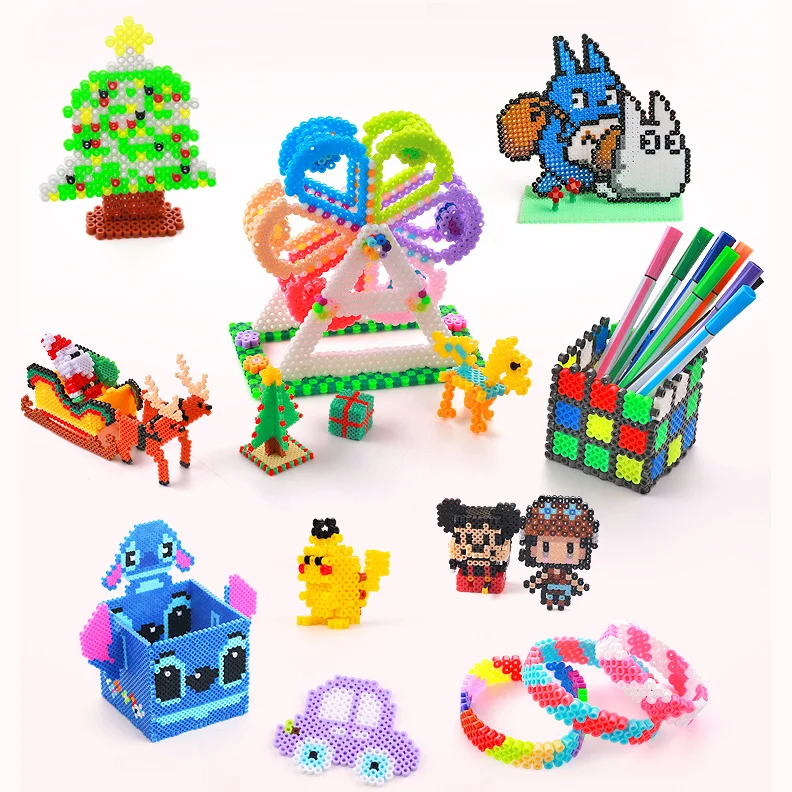 15 цветов Детские бусины Hama 5 мм Perler в комплекте сменные 3D Пазлы креативные сделай