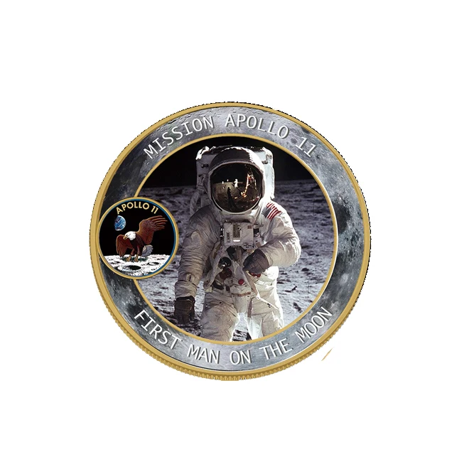 Новое поступление космическая горная Америка позолоченная монета Аполло для