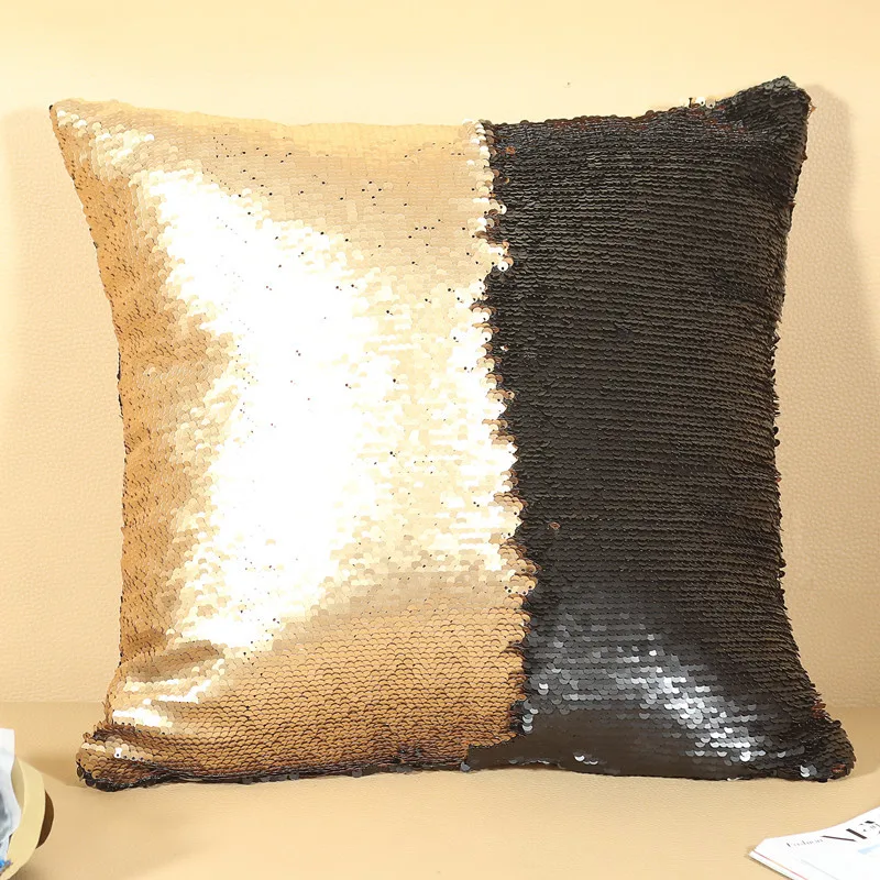 DIY 40*40 см двусторонние пайетки Русалка Подушка Наволочка для автомобиля