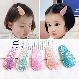 5 шт., Детские хлопковые заколки для волос, с блестками