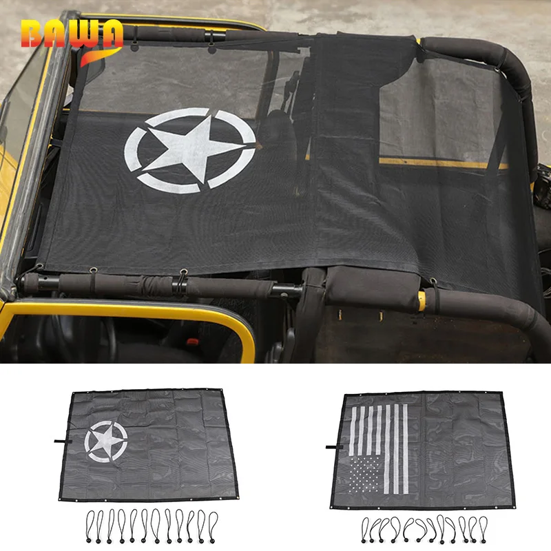 Автомобильный чехол BAWA для Jeep Wrangler TJ 1997 2006 ПВХ солнцезащитный козырек сетка